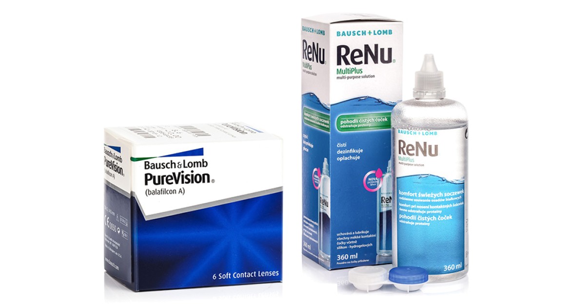 PureVision (6 lenses) + ReNu MultiPlus 360 ml with case