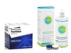 PureVision Multi-Focal (6 šošoviek) + Solunate Multi-Purpose 400 ml s puzdrom