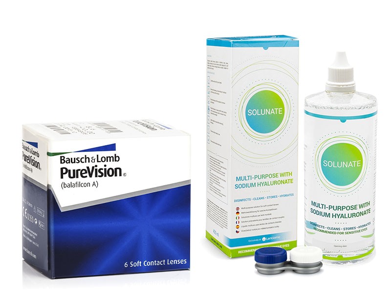 E-shop Bausch & Lomb PureVision (6 čoček) + Solunate Multi-Purpose 400 ml s pouzdrem