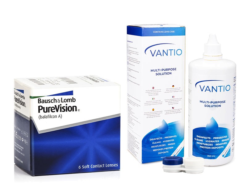 E-shop Bausch & Lomb PureVision (6 čoček) + Vantio Multi-Purpose 360 ml s pouzdrem