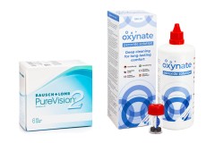 PureVision 2 (6 lentile) + Oxynate Peroxide 380 ml cu suport