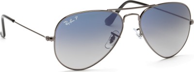Ray-Ban RB3025 004/78 - Aviator (Gradient) - zonnebril - Staalgrijs / Blauw/Grijs Gradiënt - Gepolariseerd - 58mm