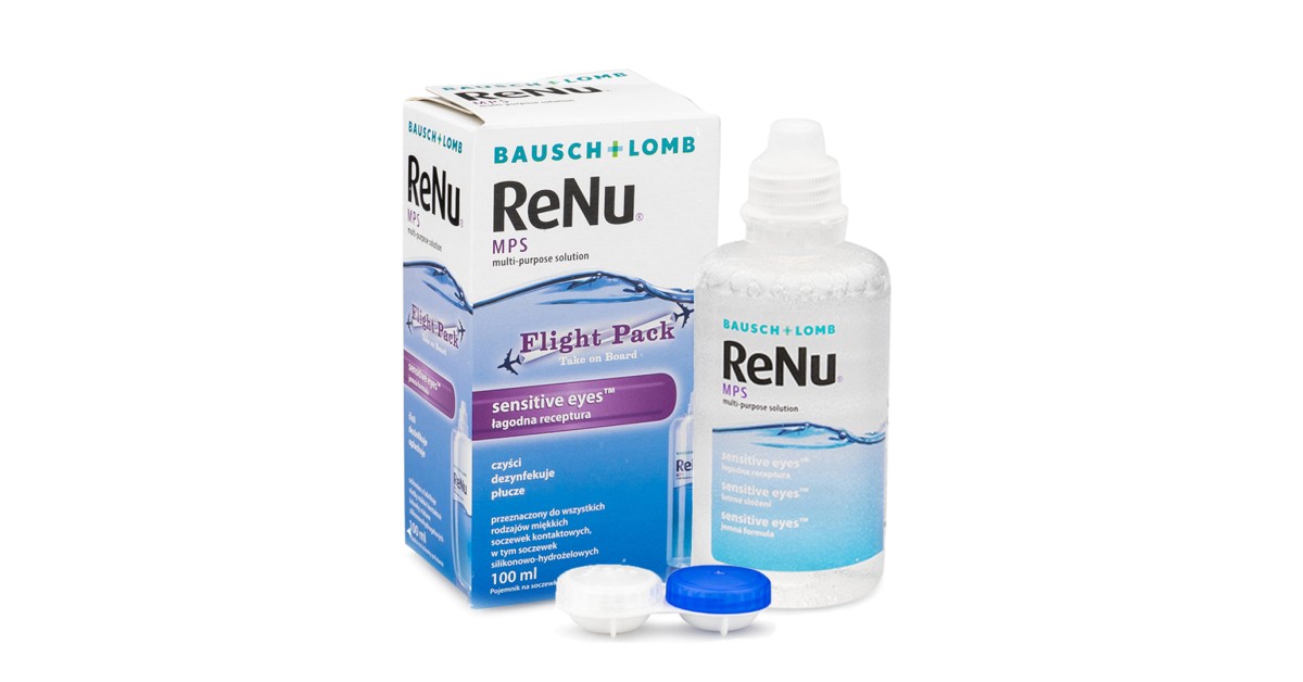 Image of ReNu MPS Sensitive Eyes Flight Pack 100 ml mit Behälter