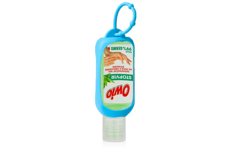 E-shop Silikonový držák + dezinfekční gel na ruce Owio 50 ml