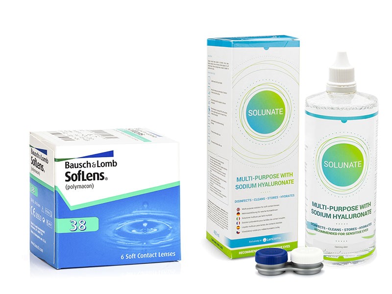 E-shop Bausch & Lomb SofLens 38 (6 čoček) + Solunate Multi-Purpose 400 ml s pouzdrem