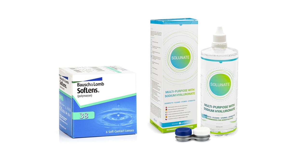 SofLens 38 (6 lenses) + Solunate Multi-Purpose 400 ml with case