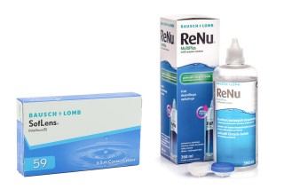 SofLens 59 (6 čoček) + ReNu MultiPlus 360 ml s pouzdrem