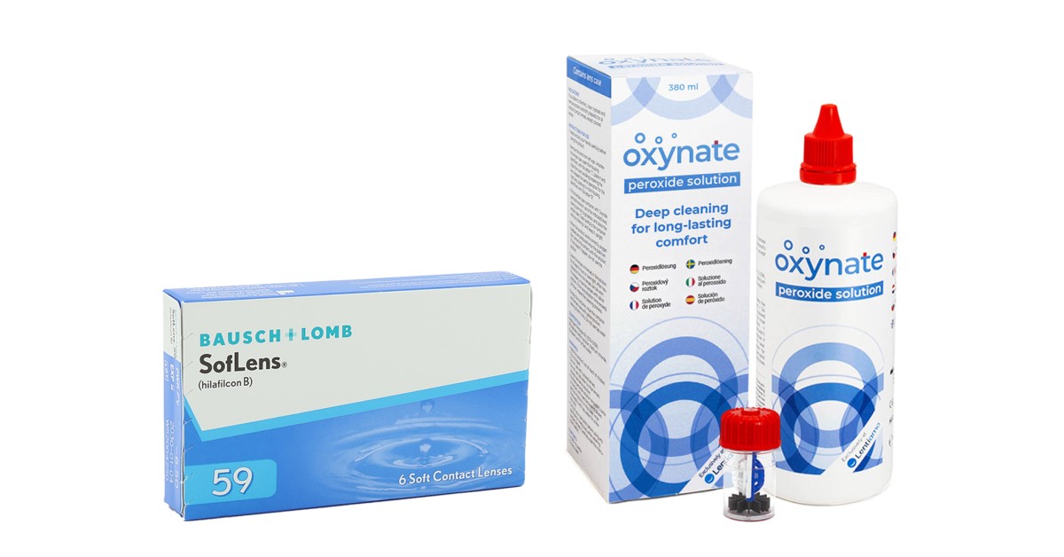SofLens 59 (6 linser) + Oxynate Peroxide 380 ml med linsetui