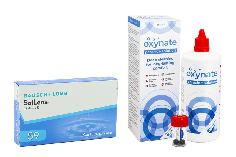 

SofLens 59 (6 lentilles) + Oxynate Peroxide 380 ml avec étui
