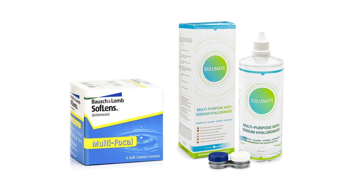 SofLens Multi-Focal (6 lenses) + Solunate Multi-Purpose 400 ml with case