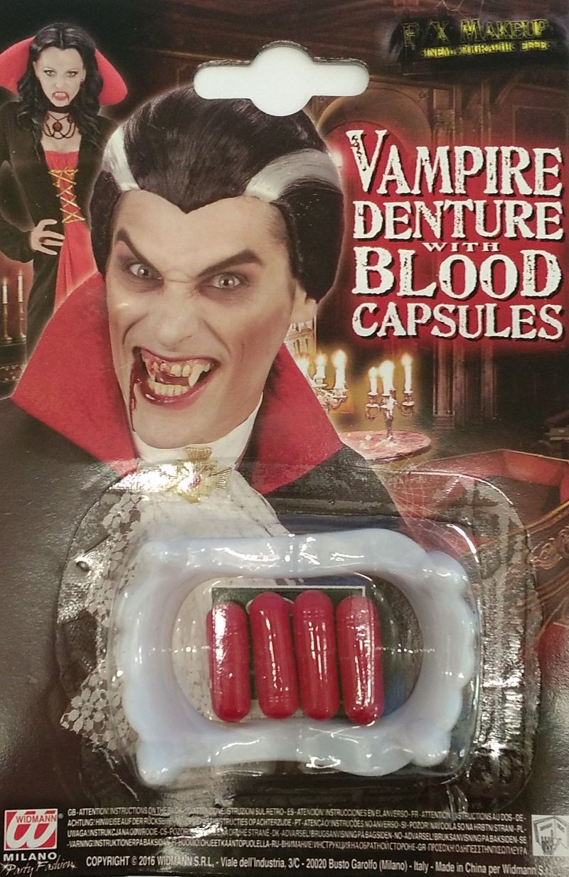 Vampire fangs with blood capsules (bonus) | Lentiamo